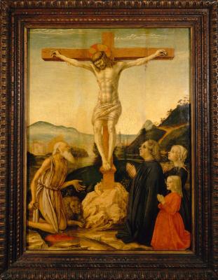 Image for The Crucifixion with St. Jerome, Donor, and His Family