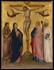 Image for The Crucifixion with Saint John the Baptist, the Virgin, Saint John the Evangelist, and a Carthusian Saint