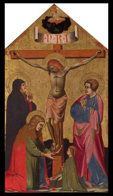 Image for The Crucifixion, with the Virgin Mary, Saint Mary Magdalene, Saint John the Evangelist, and a Female