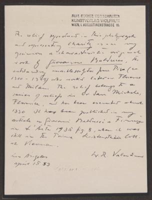 Image for K1977 - Expert opinion by Valentiner, 1953