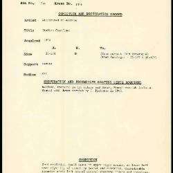 Image for K1344 - Condition and restoration record, circa 1950s-1960s