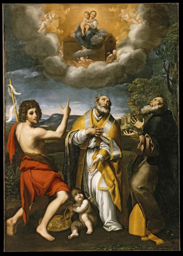 Image for The Madonna of Loreto Appearing to Saint John the Baptist, Saint Eligius, and Saint Anthony Abbot