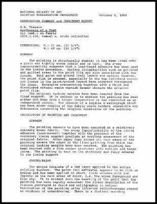 Image for K0213 - Examination summary and treatment report, 1988