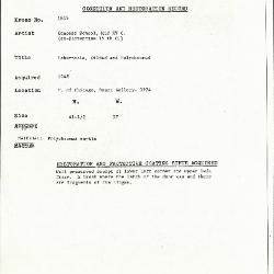 Image for K1615 - Condition and restoration record, circa 1950s-1960s