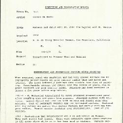 Image for K1625 - Condition and restoration record, circa 1950s-1960s