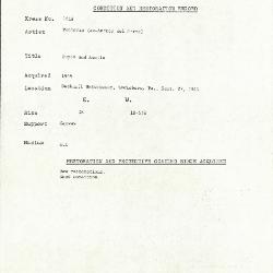 Image for K1618 - Condition and restoration record, circa 1950s-1960s
