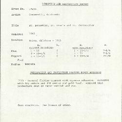 Image for K1743A - Condition and restoration record, circa 1950s-1960s