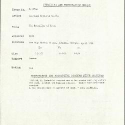 Image for K1774A - Condition and restoration record, circa 1950s-1960s