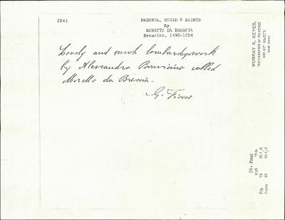Image for K0024 - Expert opinion by Fiocco, circa 1930s-1940s