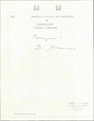 Image for K0055 - Expert opinion by Berenson, circa 1920s-1950s