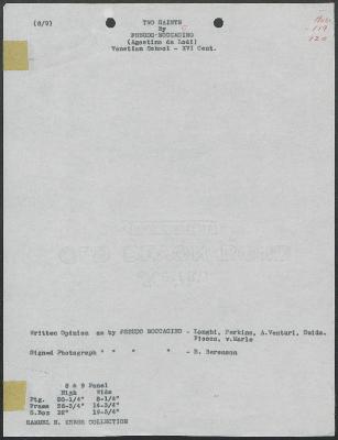 Image for K0008 - Art object record, circa 1930s-1950s