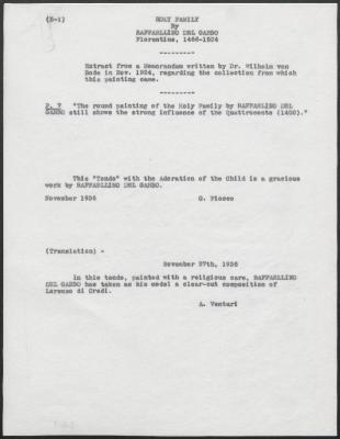 Image for K00B1 - Expert opinion by Fiocco et al., circa 1930s-1940s