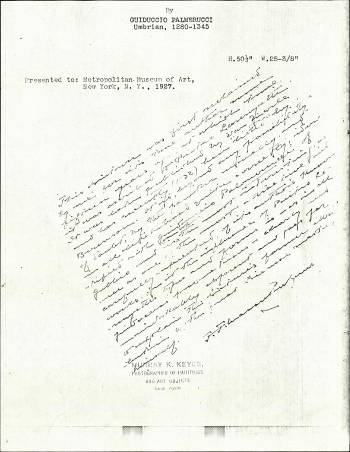 Image for K00M5 - Expert opinion by Perkins, circa 1920s-1940s