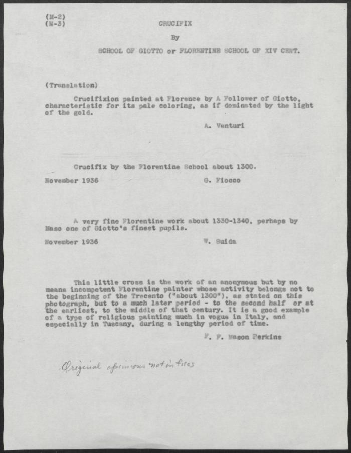 Image for K00M2 - Expert opinion by Fiocco et al., circa 1930s-1940s