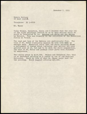Image for Other documentation - Dedalo Art Gallery, 1951-1952
