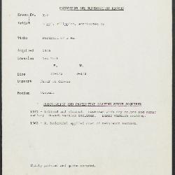 Image for K00X7 - Condition and restoration record, circa 1950s-1960s