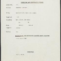 Image for K00X6 - Condition and restoration record, circa 1950s-1960s