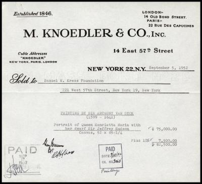 Image for M. Knoedler & Co., September 5, 1952