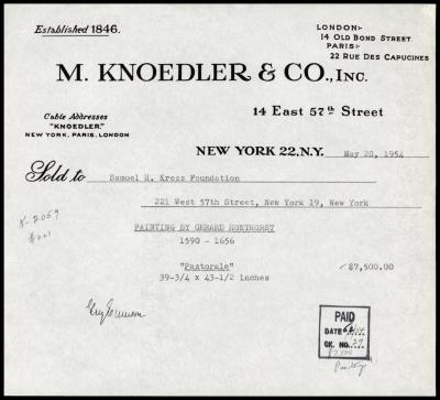 Image for M. Knoedler & Co., May 20, 1954