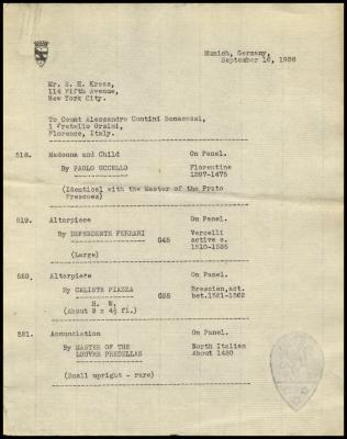 Image for Contini Bonacossi, Alessandro, September 16, 1938 [2]