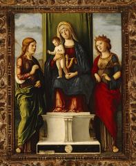 Image for Enthroned Madonna and Child with Two Virgin Martyrs