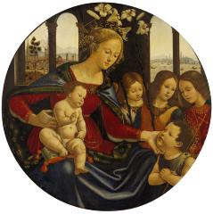 Image for Madonna and Christ Child with Infant Saint John the Baptist and Three Angels