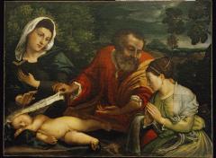 Image for The Holy Family with a Donatrix as Saint Catherine of Alexandria