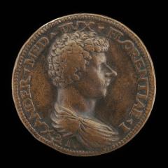Image for Alessandro de' Medici, 1510-1537, 1st Duke of Florence 1532 [obverse]; Peace Setting Fire to a Pile of Arms [reverse]
