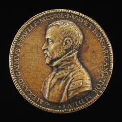 Image for Alessandro Caimo, Jurist of Milan [obverse]; Fortune Holding a Sail, and Helmeted Woman [reverse]