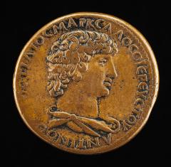 Image for Antinous, died A.D. 130, Favorite of the Emperor Hadrian [obverse]; Mercury Taming Pegasus [reverse]