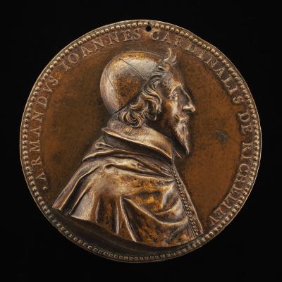 Image for Armand-Jean du Plessis, 1585-1642, Cardinal de Richelieu 1622 [obverse]; Fortune Chained to a Chariot Carrying Fame and France [reverse]