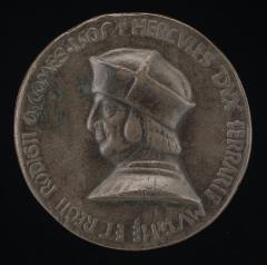 Image for Ercole I d'Este, 1431-1505, Duke of Ferrara, Modena, and Reggio 1471 [obverse]; Putti Receiving Shower of Este Diamond Rings [reverse]
