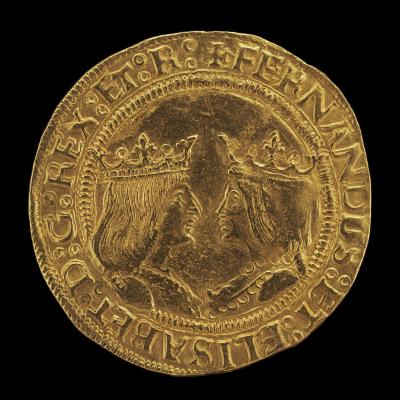 Image for Ferdinand II, 1452-1516, King of Aragon 1479, and Isabella, 1451-1504, Queen of Castile and León 1474 [obverse]; Eagle Displaying Crowned Shield of Aragon and Castile [reverse]