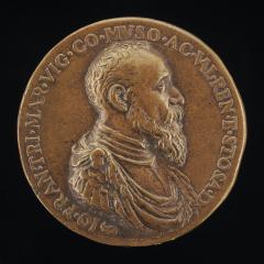 Image for Gianfrancesco Trivulzio, 1504-1573, Marquess of Vigevano 1518 and Count of Mesocco 1518-1549 [obverse]; Fortune on a Dolphin [reverse]