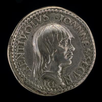 Image for Giovanni II Bentivoglio, 1443-1509, Lord of Bologna 1462-1506 [obverse]; Shield of Bentivoglio [reverse]