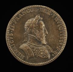 Image for Henri II, 1519-1559, King of France 1547 [obverse]; Fame, Abundance, Victory [reverse]