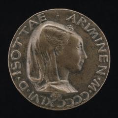 Image for Isotta degli Atti, 1432/1433-1474, Mistress 1446, then Wife after 1453, of Sigismondo Malatesta [obverse]; A Closed Book [reverse]