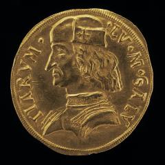 Image for Lodovico II, 1438-1504, Marquess of Saluzzo 1475 [obverse]; Crowned Shield, Eagle Crest [reverse]