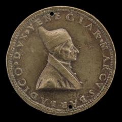 Image for Marco Barbarigo, c. 1413-1486, Doge of Venice 1485 [obverse]; Inscription in Wreath of Ivy [reverse]