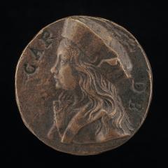 Image for Portrait of a Boy, Perhaps a Member of the Carrara Family [obverse]; The Heraldic "Carro" [reverse]