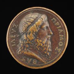 Image for Priam, King of Troy [obverse]; Troy with Galleys in Harbor [reverse]