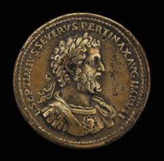 Image for Septimius Severus, Emperor, reigned A.D. 193-211 [obverse]; Mars Resting on a Spear and Shield [reverse]
