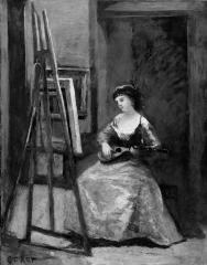 Image for Woman Playing a Mandolin before an Easel