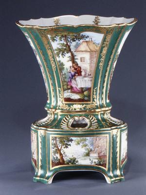 Image for Flower vase with stand (vase hollandais nouveau) (one of a pair)