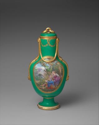 Image for Vase with cover (vase à flacon) (one of a pair)