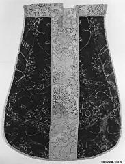 Image for Red voided velvet with orphrey of red velvet on cloth-of-gold ground, boucle details. Part of a chasuble