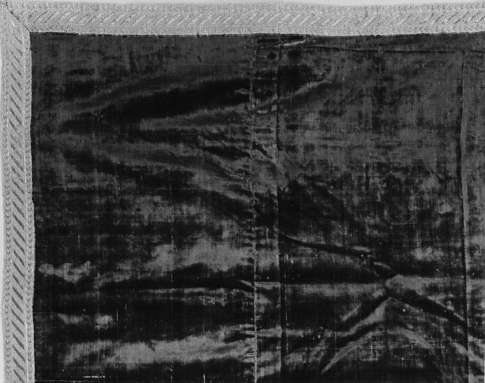 Image for Crimson cut velvet runner trimmed with gold galloon