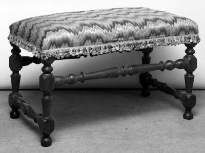 Image for Antique bench covered with silk embroidery