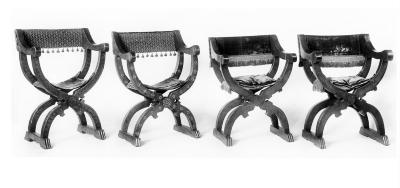 Image for Inlaid Dantesque Chair with Old Blue Velvet