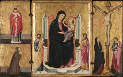 Image for Madonna and Child with Saints and the Crucifixion (Triptych)